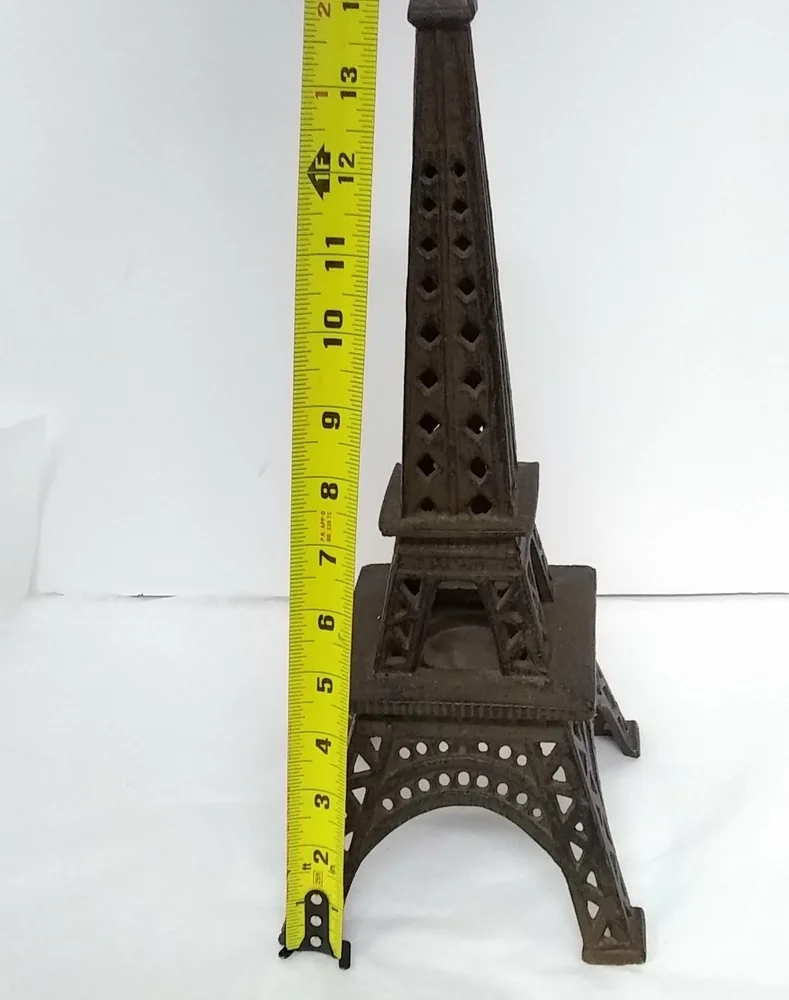 Paris Eiffel Tower Brown Cast Iron Candle Holder 14